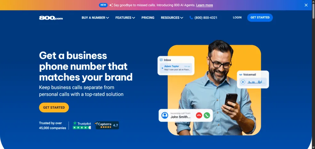 800.Com Review (2026)- Virtual Phone System For Businesses