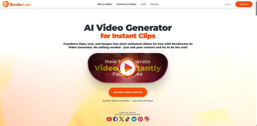 Renderlion Review 2026- Ai Video Generation For Fast Content Repurposing