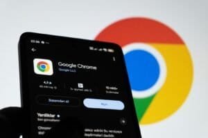 Google chrome app displayed on a smartphone screen.