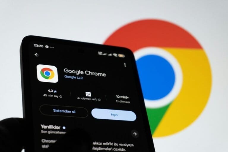 Google Chrome App Displayed On A Smartphone Screen.