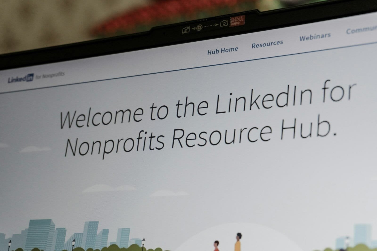 Linkedin for nonprofits resource hub welcome screen.