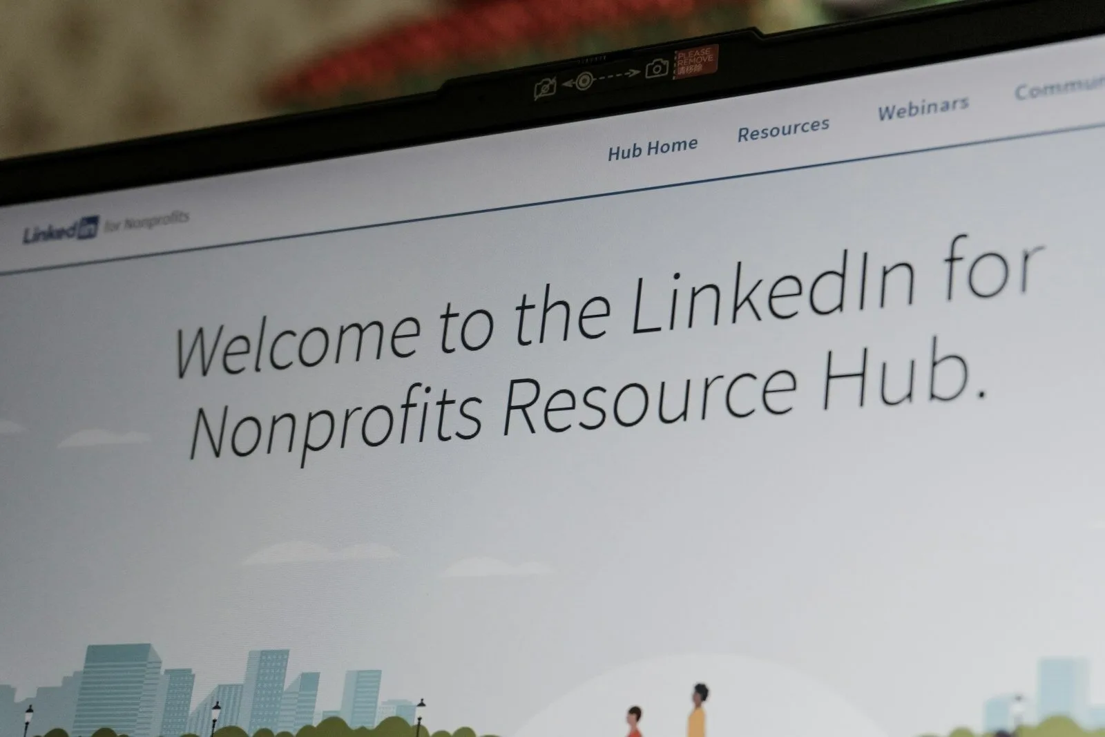 Linkedin for nonprofits resource hub welcome screen.