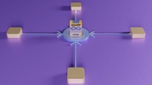 a robot with a light saber